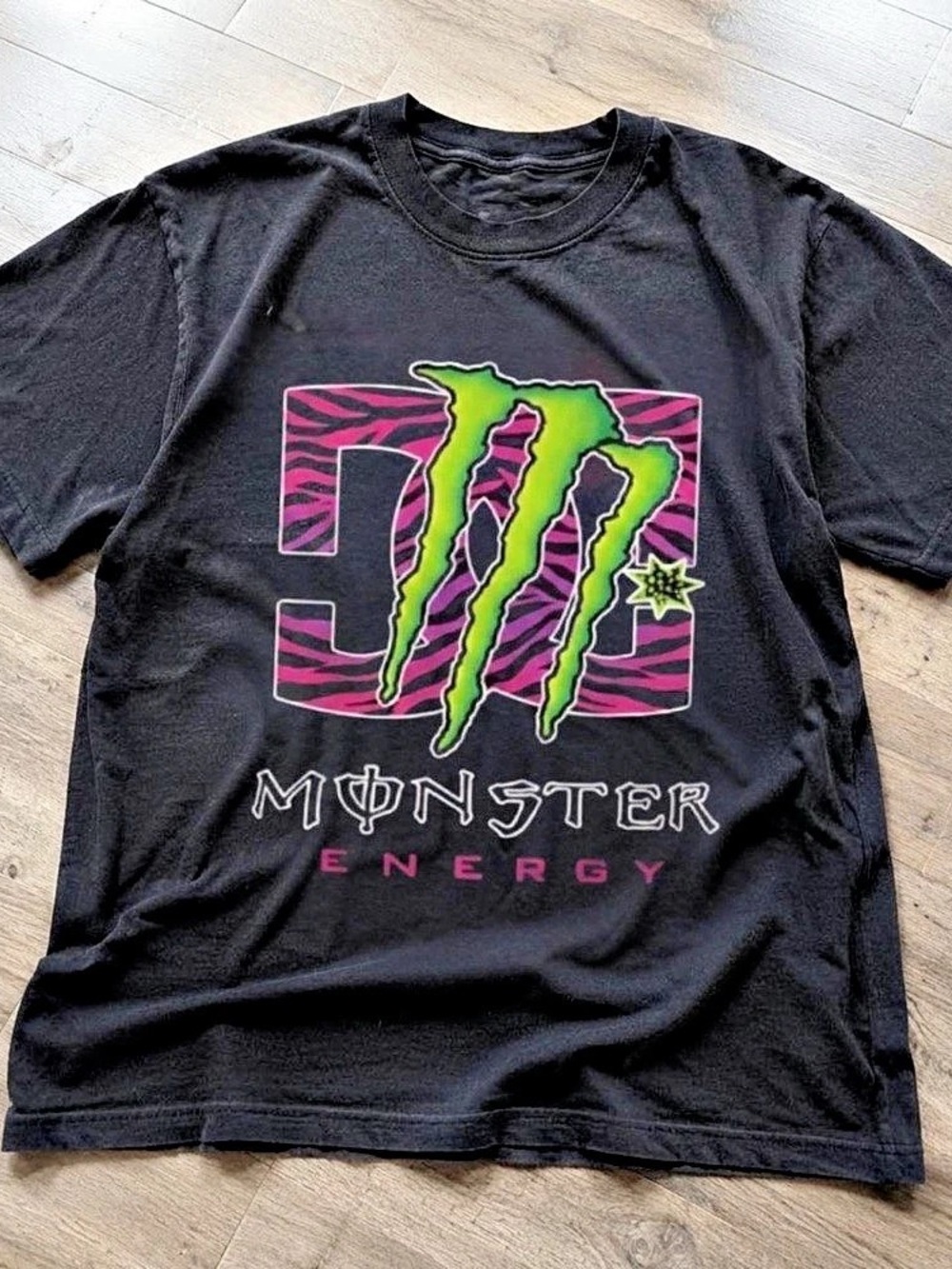 Monster Energy Graphic Logo Short Sleeve T-Shirt in Black